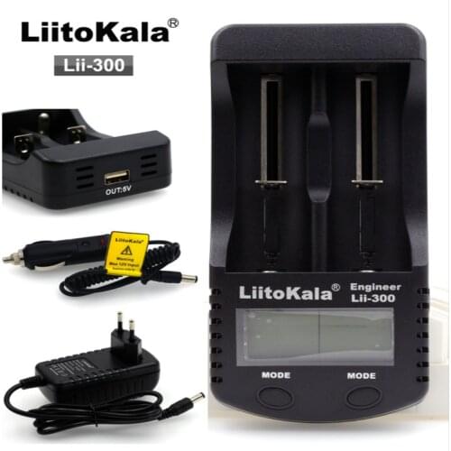 LiitoKala Lii-300 Digital 18650 26650 18350 10440 18500 Charger LCD Display Battery capacity test carregador bateria charger