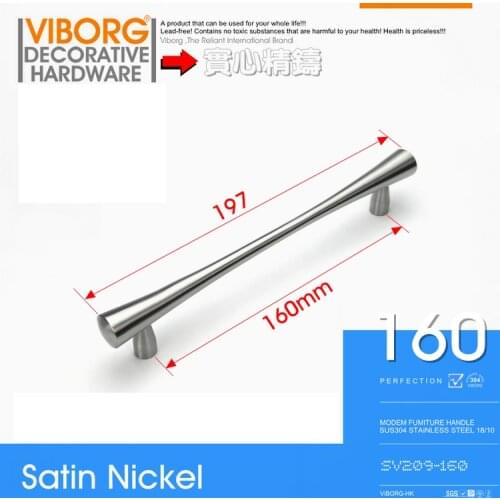 1 piece)VIBORG Deluxe 160mm Solid 304 Stainless Steel Modern Kitchen Cabinet Cupboard Door Handle Pulls Drawer Pull Handles