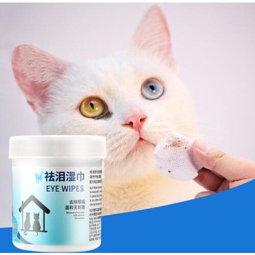 100Pcs/Can Pet Eye Wet Wipes Dog Cleaning Paper Towels Cat Tear Stain Remover
