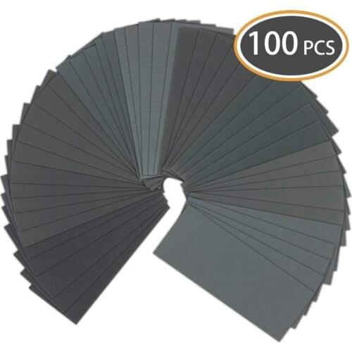 100PCS Sandpaper Fine Sand Wear-Resistant Auto Paint Polishing Sand Paper Wet And Dry Dual Use Polished Sandpaper