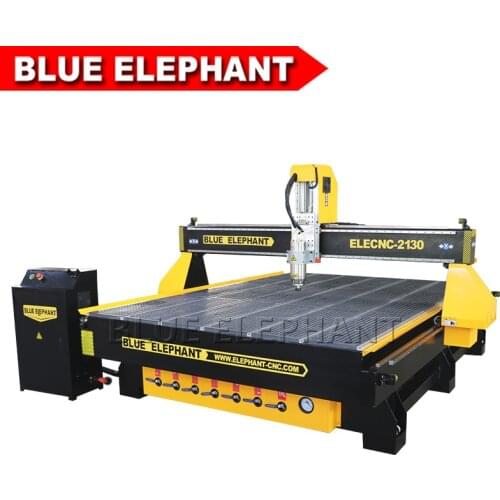 BLUE ELEPHANT 2100 3000mm China 3 axis CNC Router Machine Dust Collection System 2130 CNC Carving Machine with Heavy Duty Frame