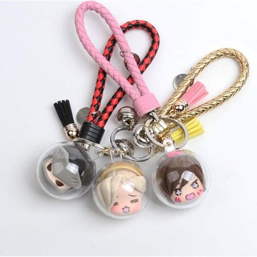 3 Types Handmade Super-Light Clay D.va Keychains For Handbag Dva Genji Mercy Key Chains For Backpack Cosplay Accessories