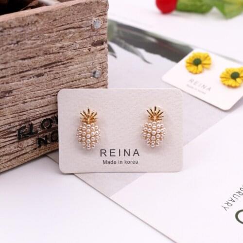 6x6cm 100pcs/lot REINA Paper Earring Packaging Pendant Card Handmade Jewelry Accessories Stud Earrings Hanging Cards Dangle Tag