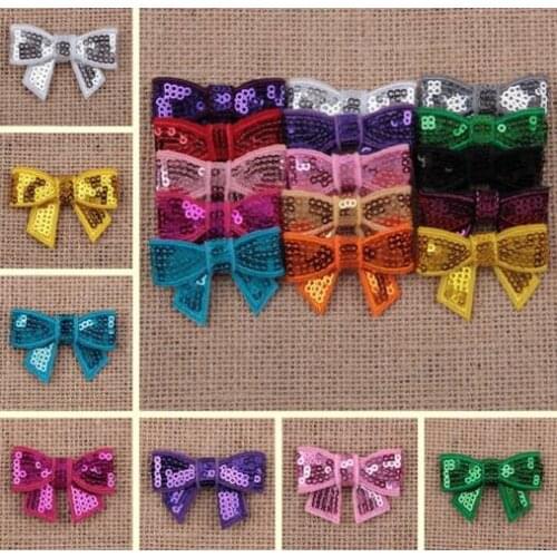 Hair Accessories Sequin Bows Newborn Baby Hair Bows Hair Accessories Glitter Bow Tie Sequin Embroidery Bows YH510
