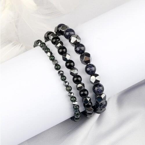 Wholesale 4 6 8MM Irregular Hematite Bracelet Charm Lava Tiger Eye Spacer Elastic Strench Bangles Jewelry Chain Pulsera Gift New