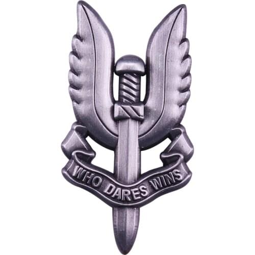 Who dares wins retro pin SAS military badge British Army Special Air Service forces brooch patriotic collection