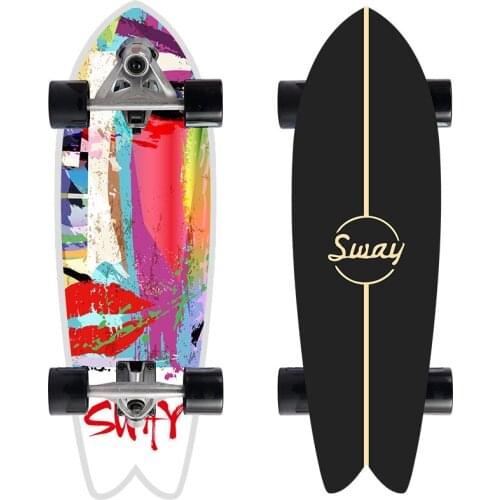 New LAND CARVER 32INCH Land Surfboard CX7 Upgraded Ski Training Board No Pedal Cruising Skateboard Bamboo Ceramic Bearing