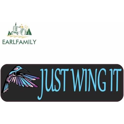 EARLFAMILY 13cm x 4.6cm For Just Wing It Bird Anime Wrap Sticker Creative Stickers Sunscreen Bumper Decoration Custom Printing