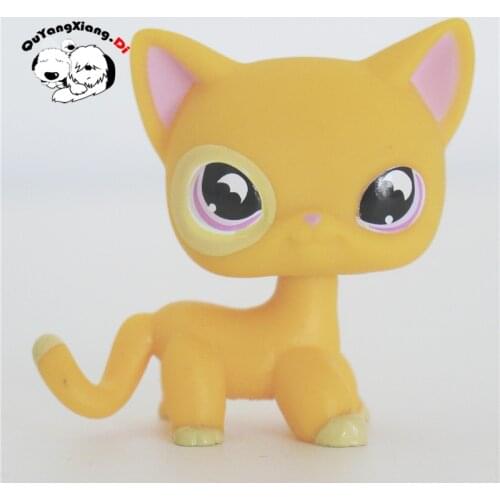 CWM066 Pet Shop Animal Crescent Kitty yellow Cat doll action Figure kitten