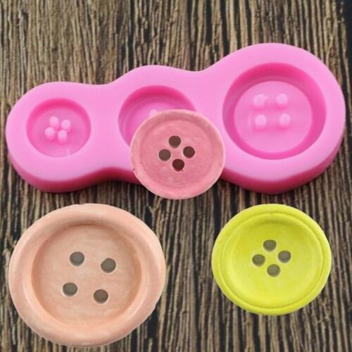 Button Shapes Chocolate 3D Silicone Molds Fondant Candy Baking Mold Cake Border Decorating Tools Home Baking Mold Coffee