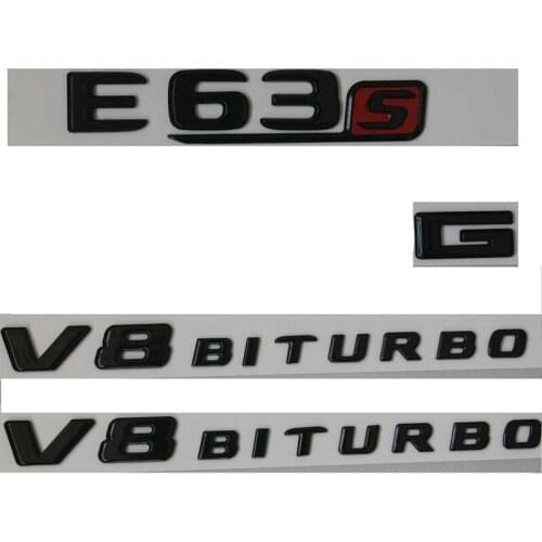 Gloss Black Letters E63s FOR A M G V8 BITURBO Badges Emblems W213