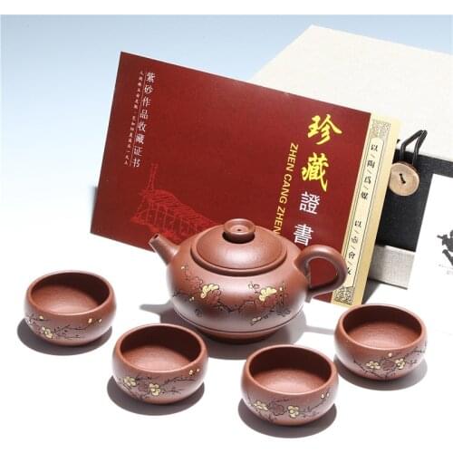 Hot Sale Yixing Zisha teapot sets wholesale 5 pcs sets gifts teapot sets