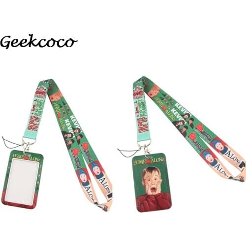 J1961 Cartoon Tv Show Transparent ID Badge Case Bank Credit Card Holder with Lanyard Badge Holder Accessories