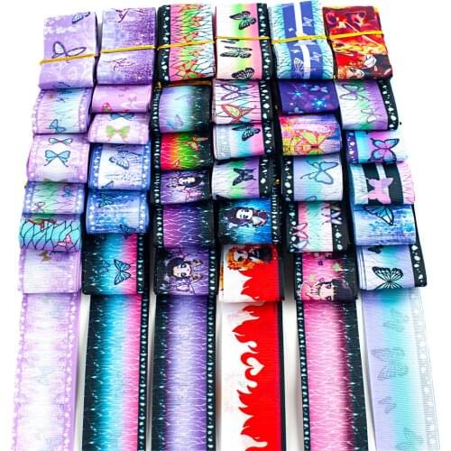 Kimetsu No Yaiba Random set 5/10yards Double Side Printed Kochou Shinobu mixed Cartoon grosgrain ribbon