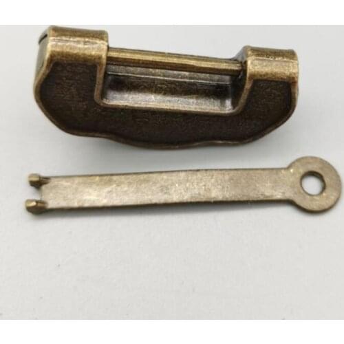 China brass archaize lock small crafts statue #4