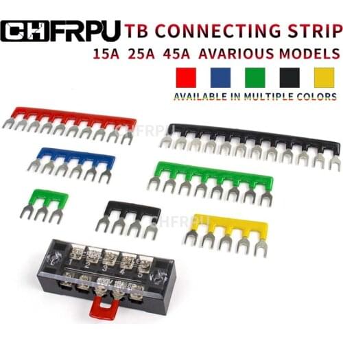 1PCS combined short circuit piece 15A 25A 45A terminal strip U-type copper breaker bus bar connecting TB tb connecting strip