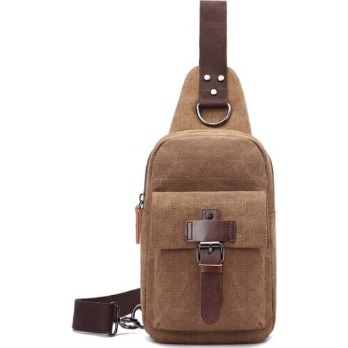 Korean fashion mens chest bag multicolor optional outdoor portable leisure canvas bag