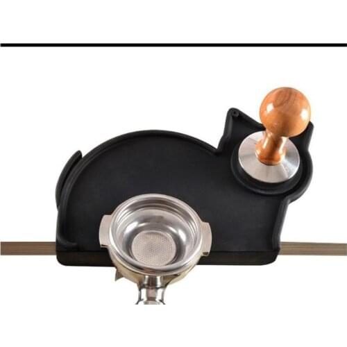 Espresso Coffee Tamper Mat Rubber Irregular Cat Shape Holder Pressed Powder Anti-slip Safe Corner Pad Coffee For Barista