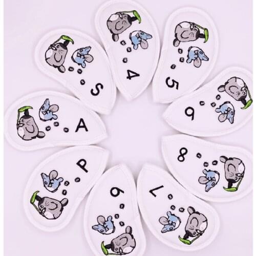 Custom Golf Irons Headcovers With Embroidery Totoro #4-9PAS Complete Set Golf Iron Wood Head Covers 9Pcs/Lot
