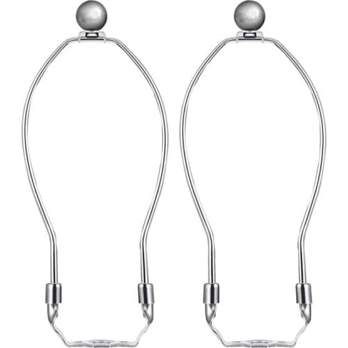 2 Pcs Lamp Harp Set 8 Inch Lamp Harp Holder for Table and Floor Lamps (Chrome Polished)