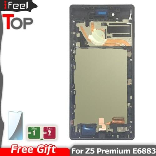 New 100% Tested LCD Display Touch Screen Digitizer With Frame For Sony Xperia Z5 Premium E6853 E6883 E6833 5.5inch Assembly