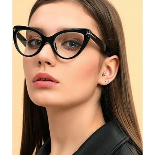 80086 Anti-blue Light Big Frame Cat Eye Glasses Frame Men Women Optical Fashion Computer Eyeglasses
