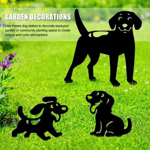 Easter Dog Metal Hen For Easter Gardening Ornaments Yard Iron Art Outdoor Garden Backyard Lawn Stakes Garden Dog Silhouette