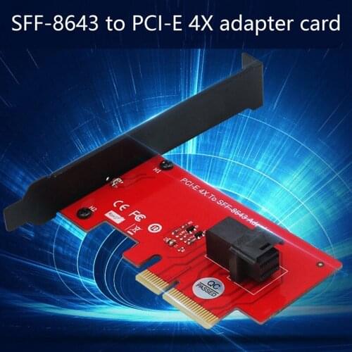 PCI Express 4X to SFF-8643 Adapter U2 NVME SSD to PCI-E 4X Riser Card for U.2 PCIe NVMe SSD Support for