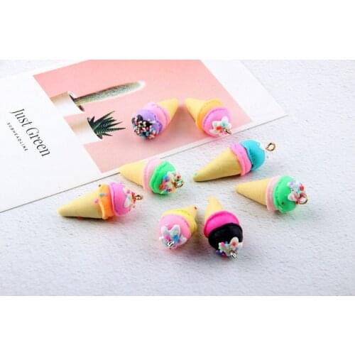 10pcs 3D Ice cream Resin Charms Earring Pendant DIY Craft fit for Bracelet Jewelry Finding Handmade 15*35mm
