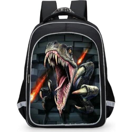 Kids schoolbag Dinosaur World teenager printing night reflective backpack 1-6 grade student schoolbag travel laptop bag Mochila