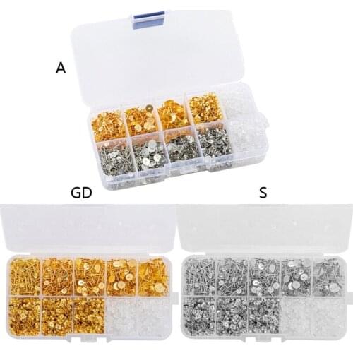 DIY Silver Earrings Posts Stud Pin Pearl Beads Backs findings