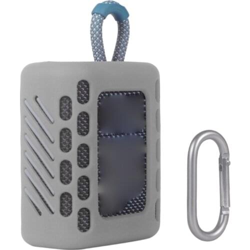 Colorful Dust-proof Silicone Protective Skin Case Cover Shell with Carabiner for -JBL GO 3 Go3 Bluetooth-compatible Speaker C7AA