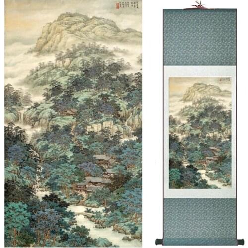 Old fashion painting landscape art painting Chinese traditional art painting China ink painting20190813034