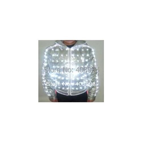 LED and EL luminous jacket streetwear for evening club performance prop