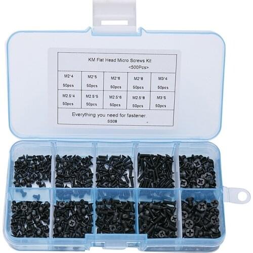 250Pcs/500Pcs M2 M2.5 M3 KM Screw Countersunk SSD Electronic Repair Screws Accessories For SONY DELL SAMSUNG IBM HP TOSHIBA