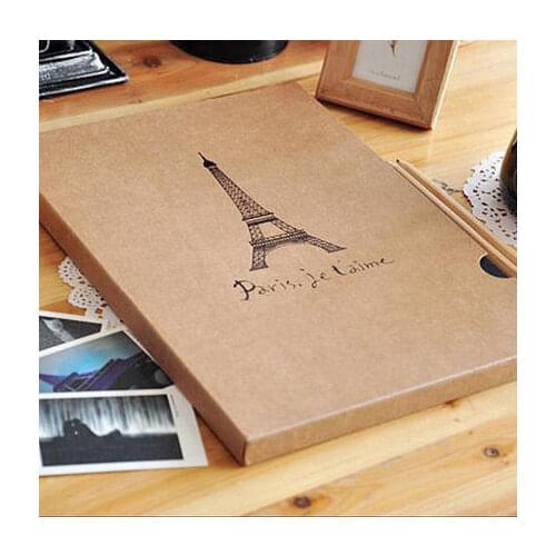 High Quality Romantic Eiffel Tower Photo Album A4 Handmade Vintage DIY Scrapbooking Photo Album