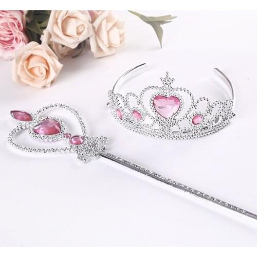 Girl Jewelry Toys Princess Play House Fashion Necklace Jewelry Makeup Dress Up Crown Scepter High Heels Toy Collection Set