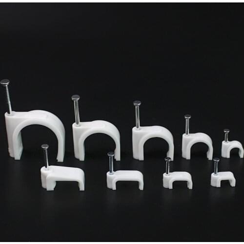 100PCS Round Cable Wire Clips 4mm 6mm 8mm 10mm Cable Management Electrical Wire Cord Tie Holder Circle Cable Clips with Nali