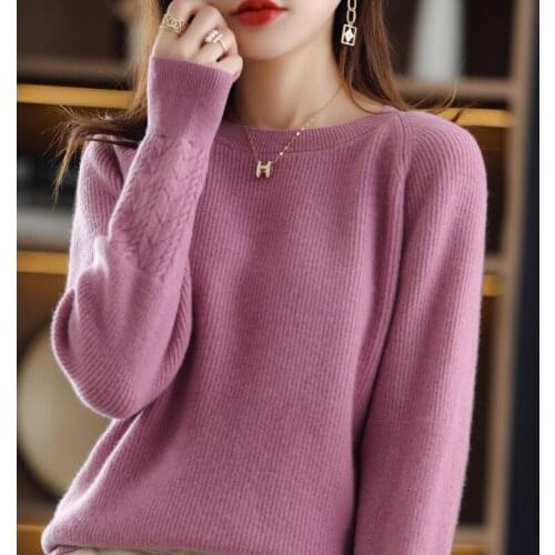 Knitted Warm Sweater Women round neck pullover Autumn and Winter Cashmere Sweater casual loose Ladies Wool Pullover Sweater