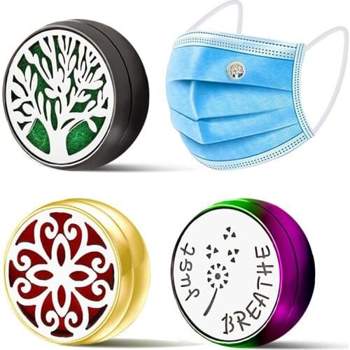 1PC 12mm Aroma Brooch Diffuser Perfume Badge Jewelry Cufflink Clip Locket Magnetic Buckle Stainless Steel Brooch Free 10p Pads