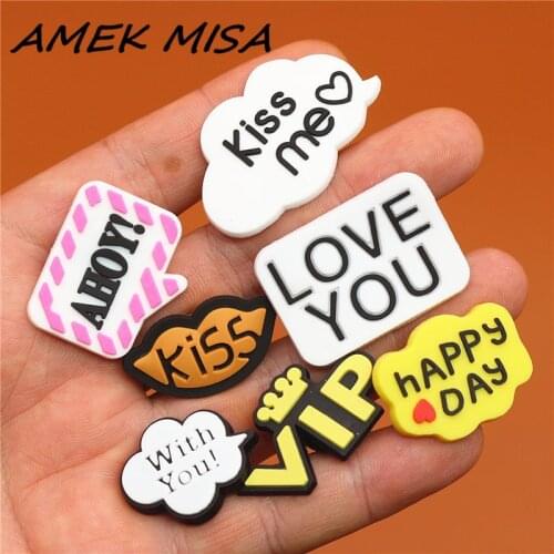 1pcs Confession PVC Shoe Charms Shoe Accessories Sandals Decoration for croc jibz kids favor kawaii cute X-mas gift fit bands U9