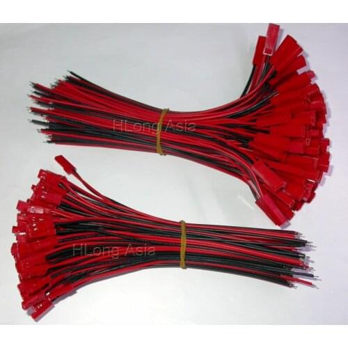 100pcs) battery power wires male + female connector for CCTV camera FPV Drone RC Quadcopter Photography (about 15cm length)