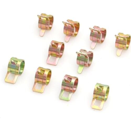 10X 10mm 0.39 pouces Attache à ressort eau tuyau d'arrosage Tube Clamp Fastener