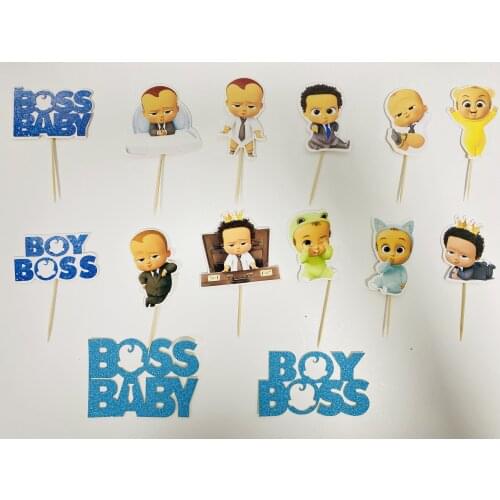 14pcs/lot Boss Baby Cake Topper Birthday Baby Boss theme Party Cake Topper Cake Decoration Baby Shower Party Supplies