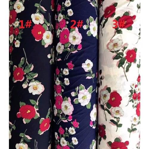 145cm width paris pearl fabric big flowers pattern for summer women clothes and DIY Hair Accessory CH-7602