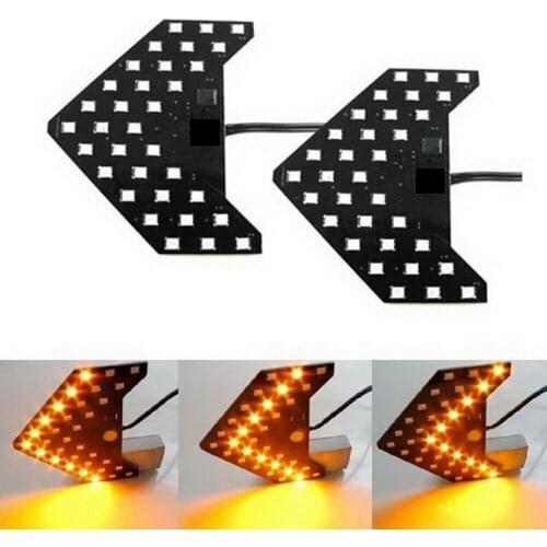 2Pcs 33-SMD Sequential LED Arrows for Car Side Mirror Turn Signal Lights