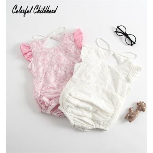 2018 Summer Cotton Newborn Baby Rompers Infant Toddler Jumpsuit Lace Short Sleeve Baby Girl Clothing Toddler baby Girl Romper