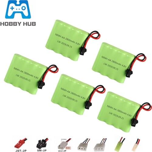 4.8v 2800mah NiMH Battery For Rc toys Cars Tanks Robots Boats Guns AA 4.8v 2400mah Batteries Pack For Rc Boat 5PCS