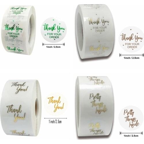 500Pcs Thank You for Your Order Stickers Transparent Gold Foil Stickers Pretty Things Inside Handmade Gift Stationery Stickers