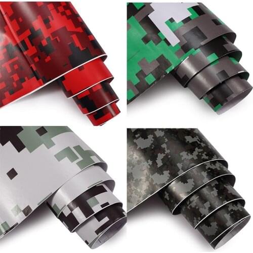 Forest Red Black Grey Digital Camo Vinyl Sheet Car styling Skin Film Team Hard Camouflage Sticker Wrap Air Bubble Free